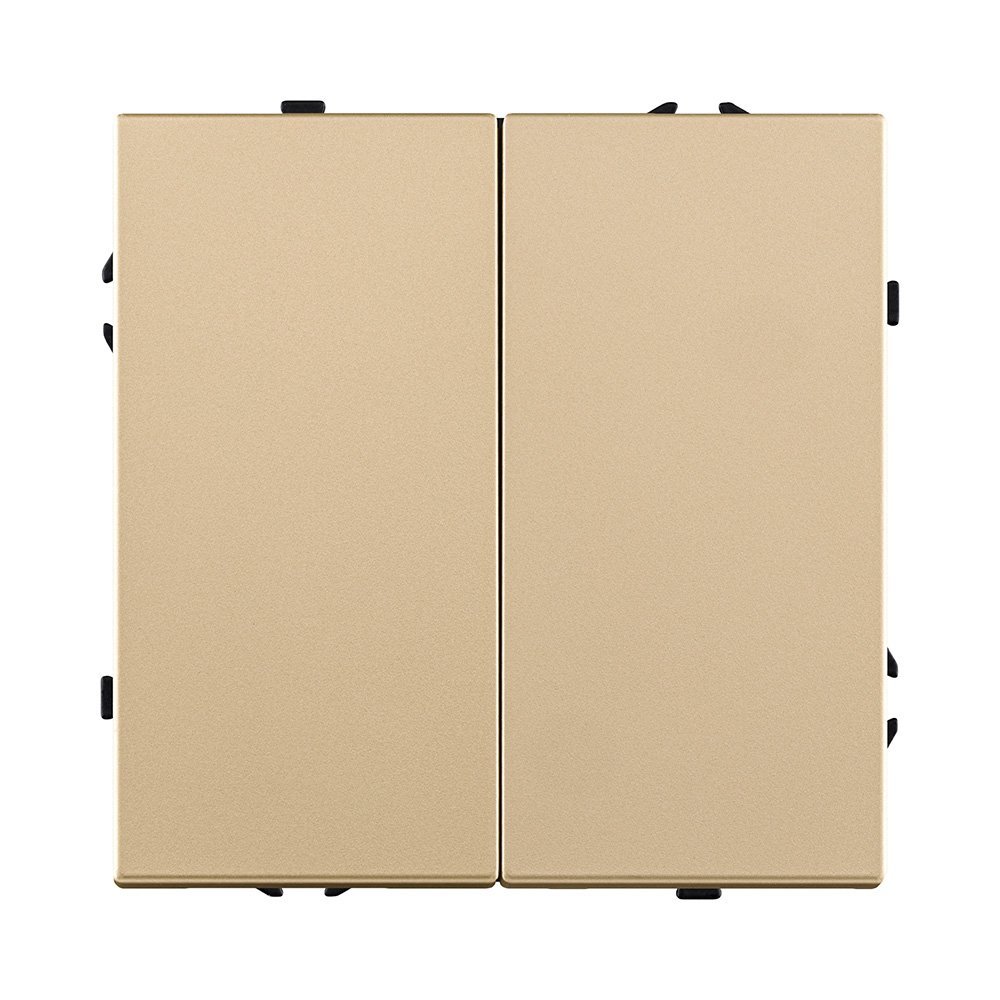 EC-025GD Выключатель кнопочный 2-клавишный 10А/250В, золотой Kollinger Eclipse EC-025GD