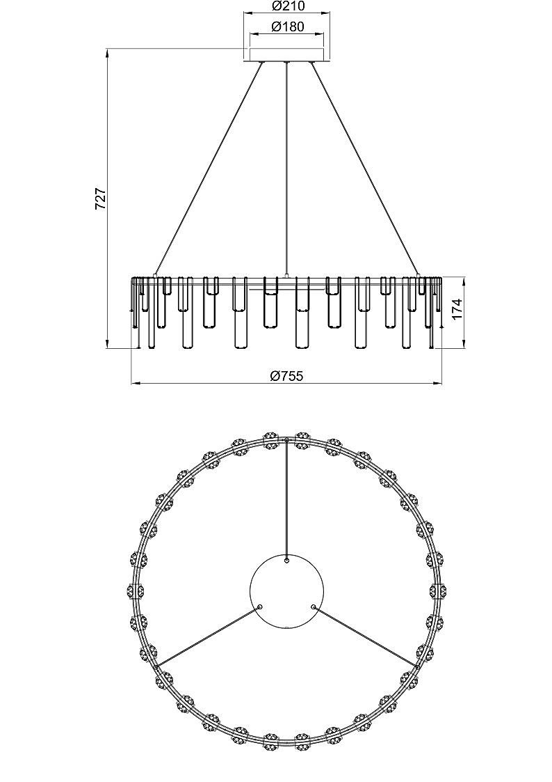 Подвесная люстра Divinare Rotondo 1019/02 SP-70