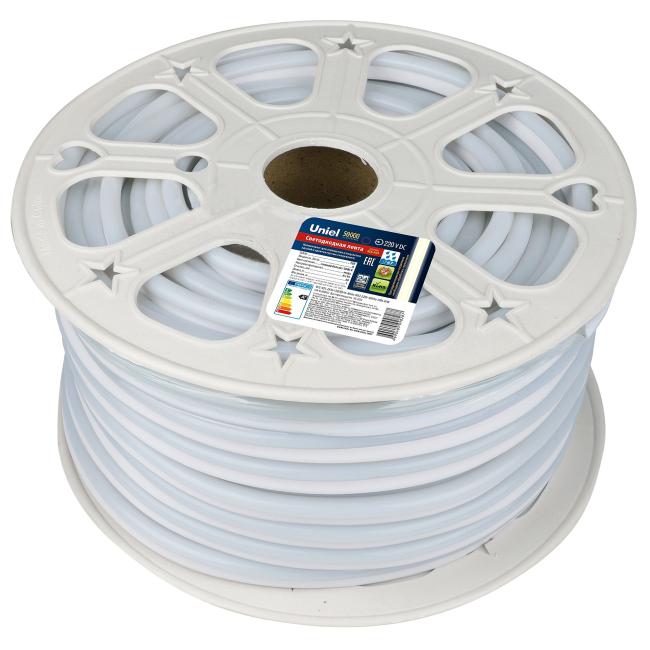 ULS-N21-2835-120LED/m-8mm-IP67-220V-8W/m-50M-WW бобина Светодиодный шнур Uniel ULS-N21-2835-120LED/m-8mm-IP67-220V-8W/m-50M-WW бобина