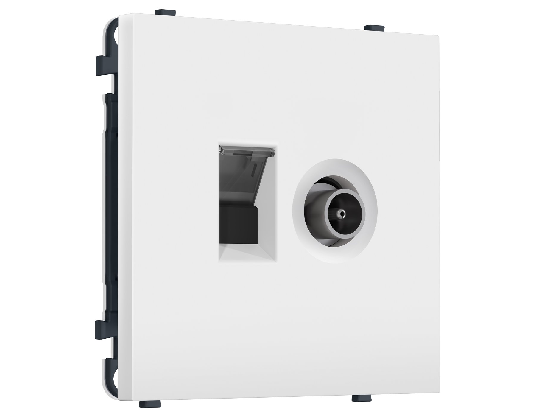 MS132510 MS132510 Комплект механизма розетки компьютерной + TV оконечной SIGMA Белый матовый RJ-45 (8P8C) CAT6/50-870MHz 1dB с/ш QUANT PRO (SP1325, PR195)