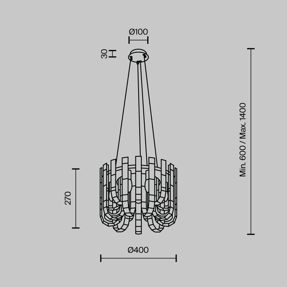 ML.6621.9 CR Подвесная люстра ML Modelux ML.6621.9 CR