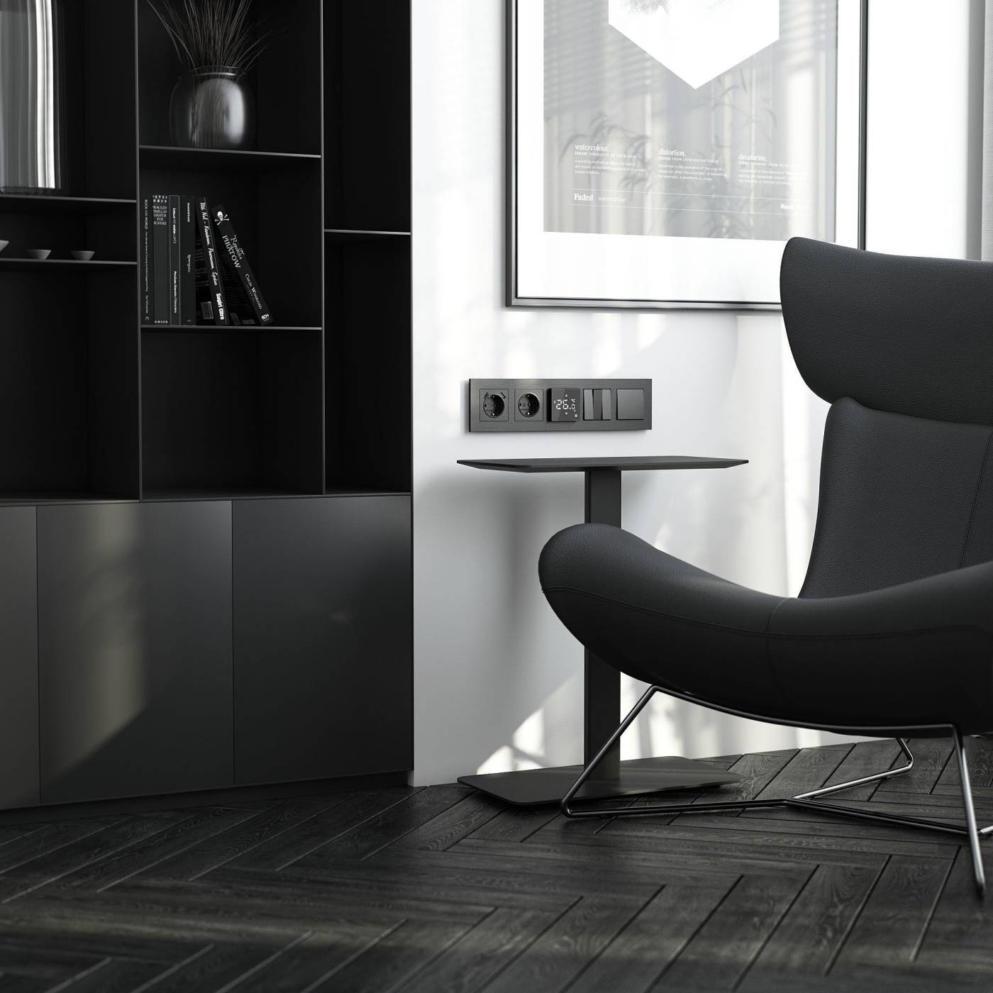 Рамка Werkel AluMax черный алюминий W0053508/ Рамка на 5 постов AluMax (черный алюминий)