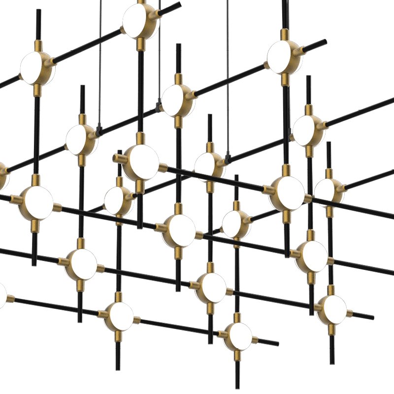 MD18001067-30A black/gold Подвесная люстра Delight Collection Molecular MD18001067-30A black/gold