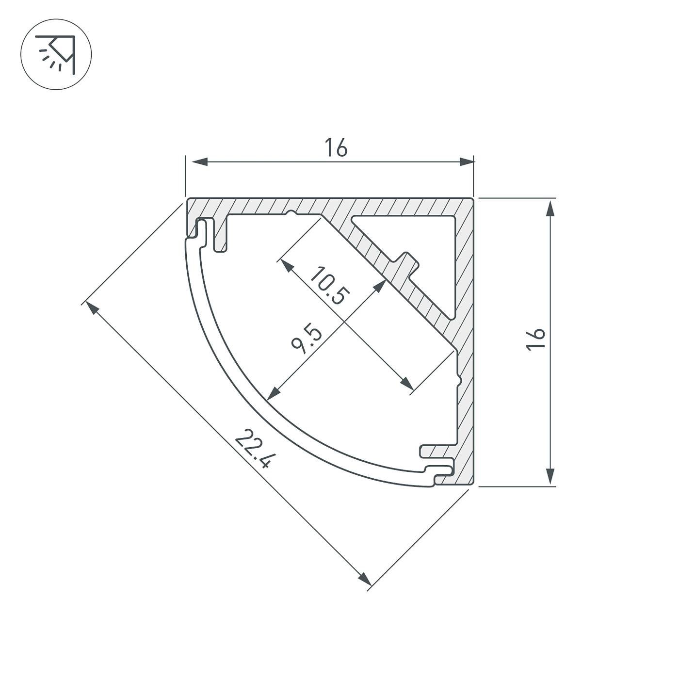 Профиль Arlight Sl-Kant 053562