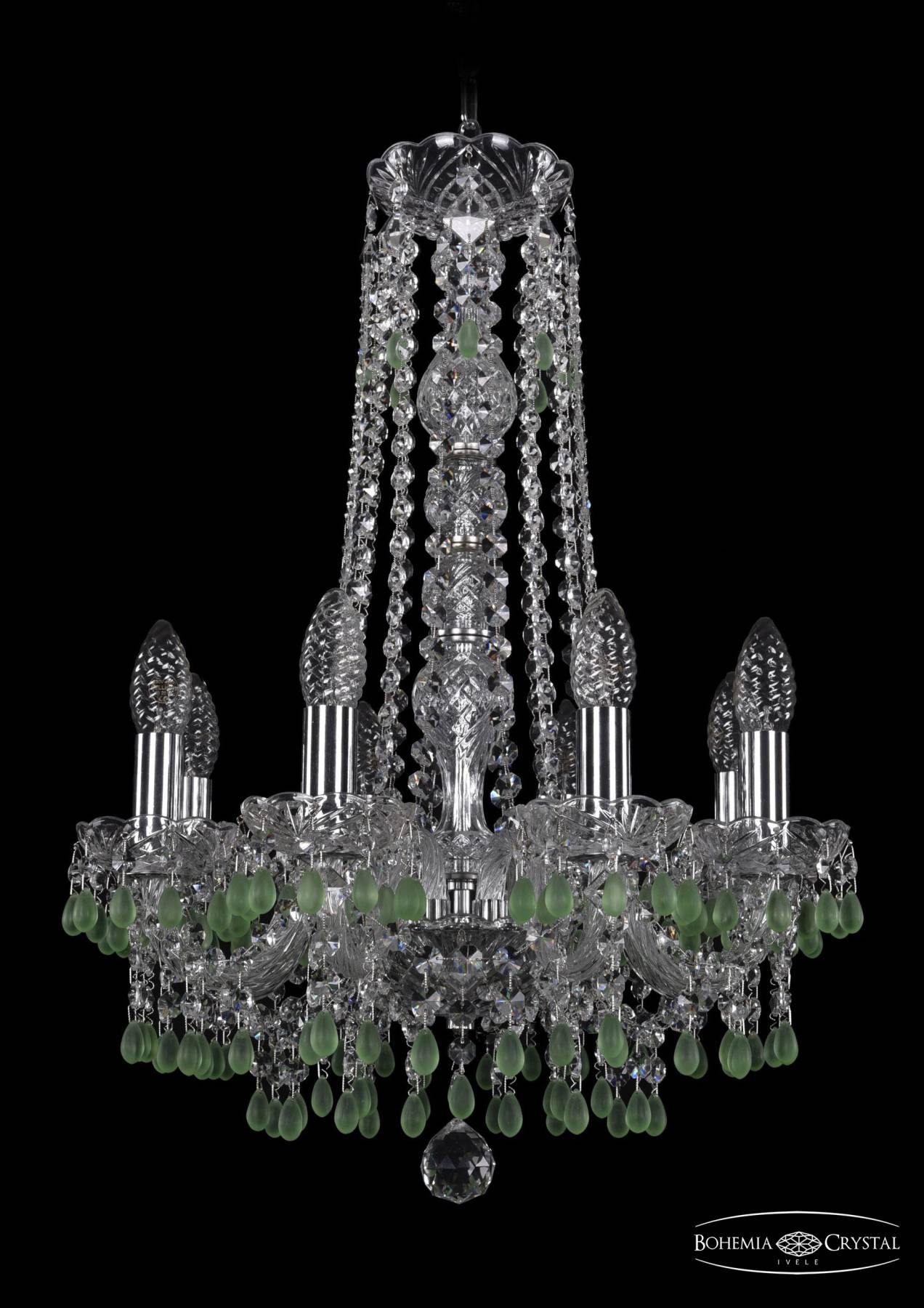 1410/8/141/h-60 Ni V5001 Подвесная хрустальная люстра 1410 Bohemia 1410/8/141/h-60 Ni V5001