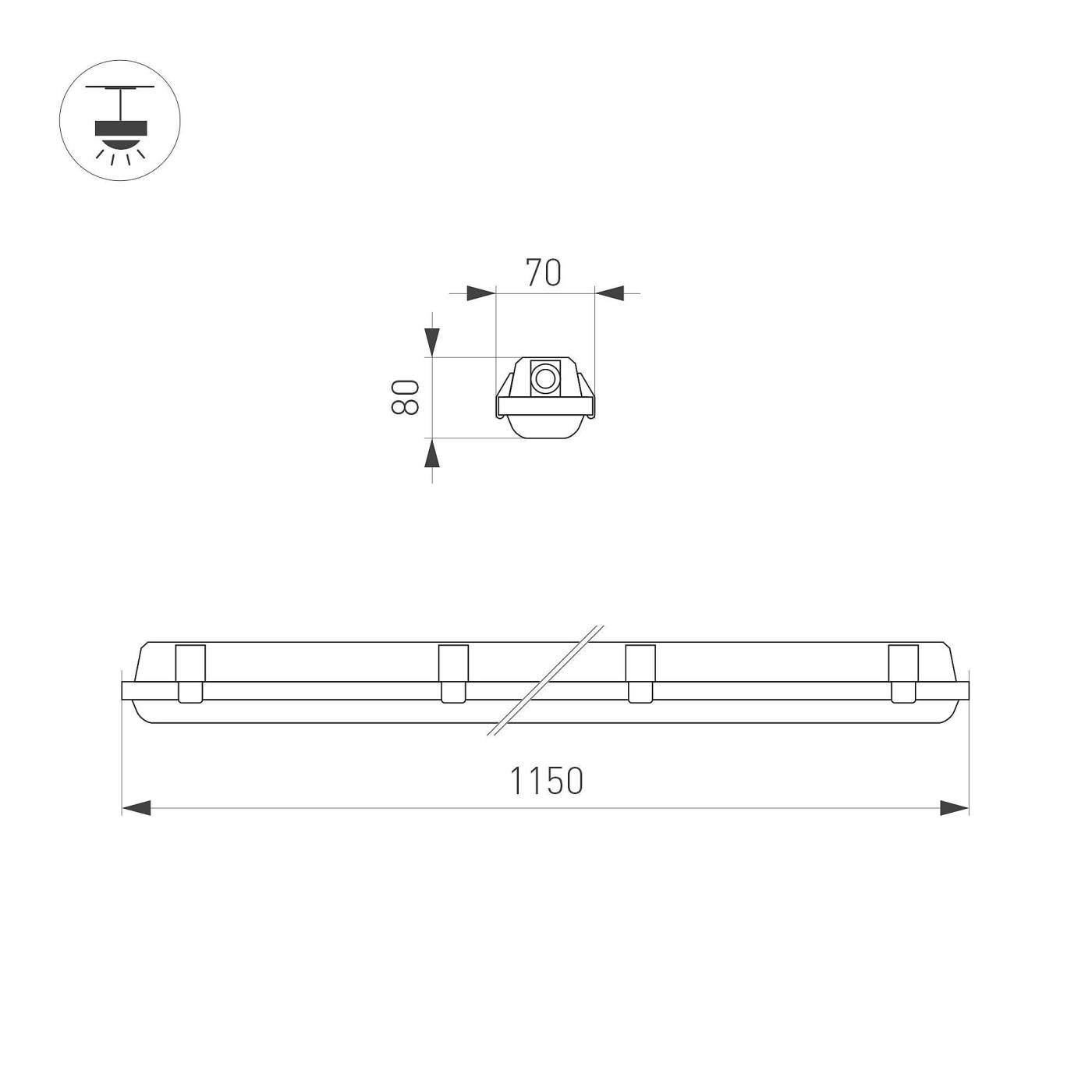 Уличный потолочный светильник Arlight Dallas 055198