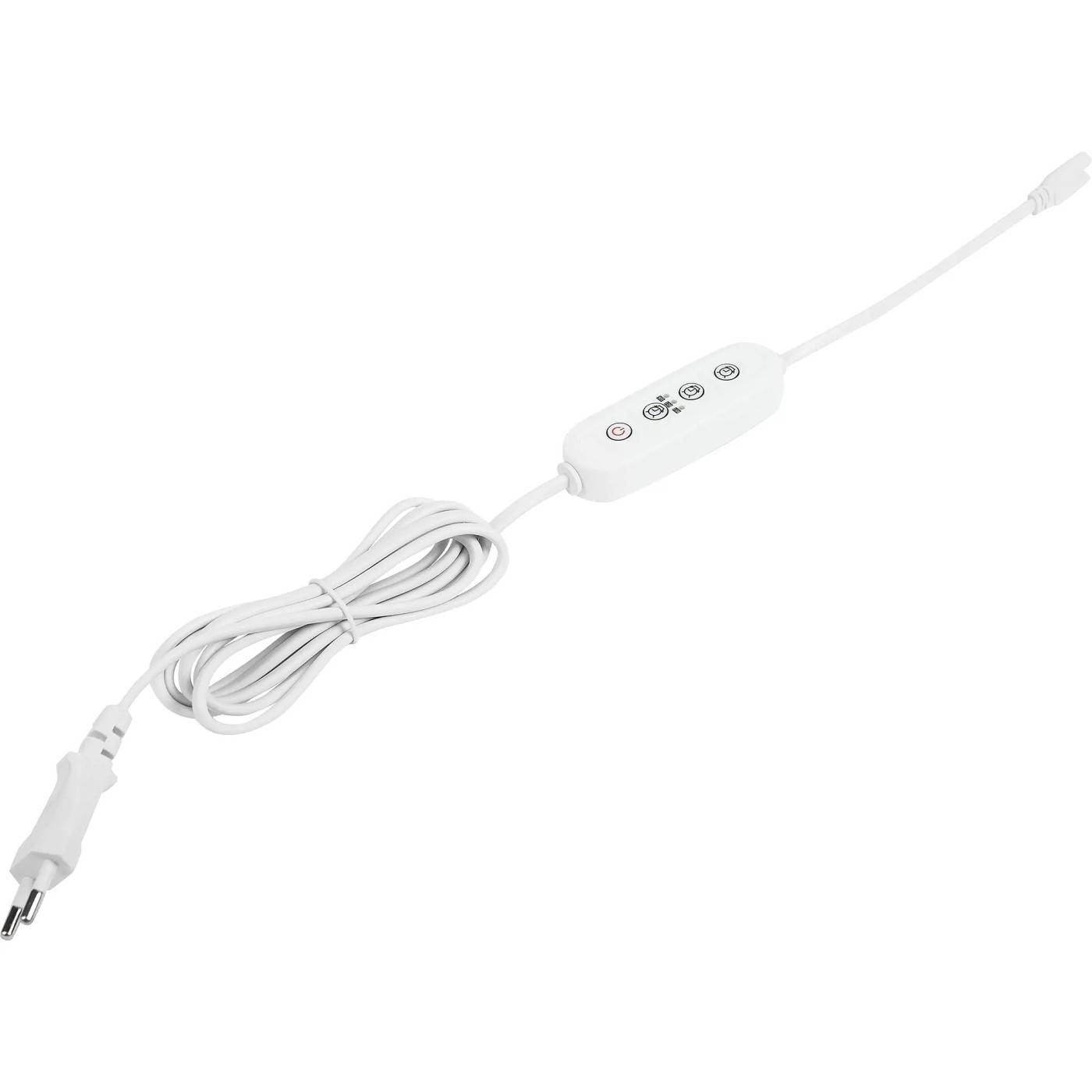 Таймер с вилкой и разъемом L,N для фито светильника, 220В. 150Вт. Uniel UST-E32 WHITE 2M