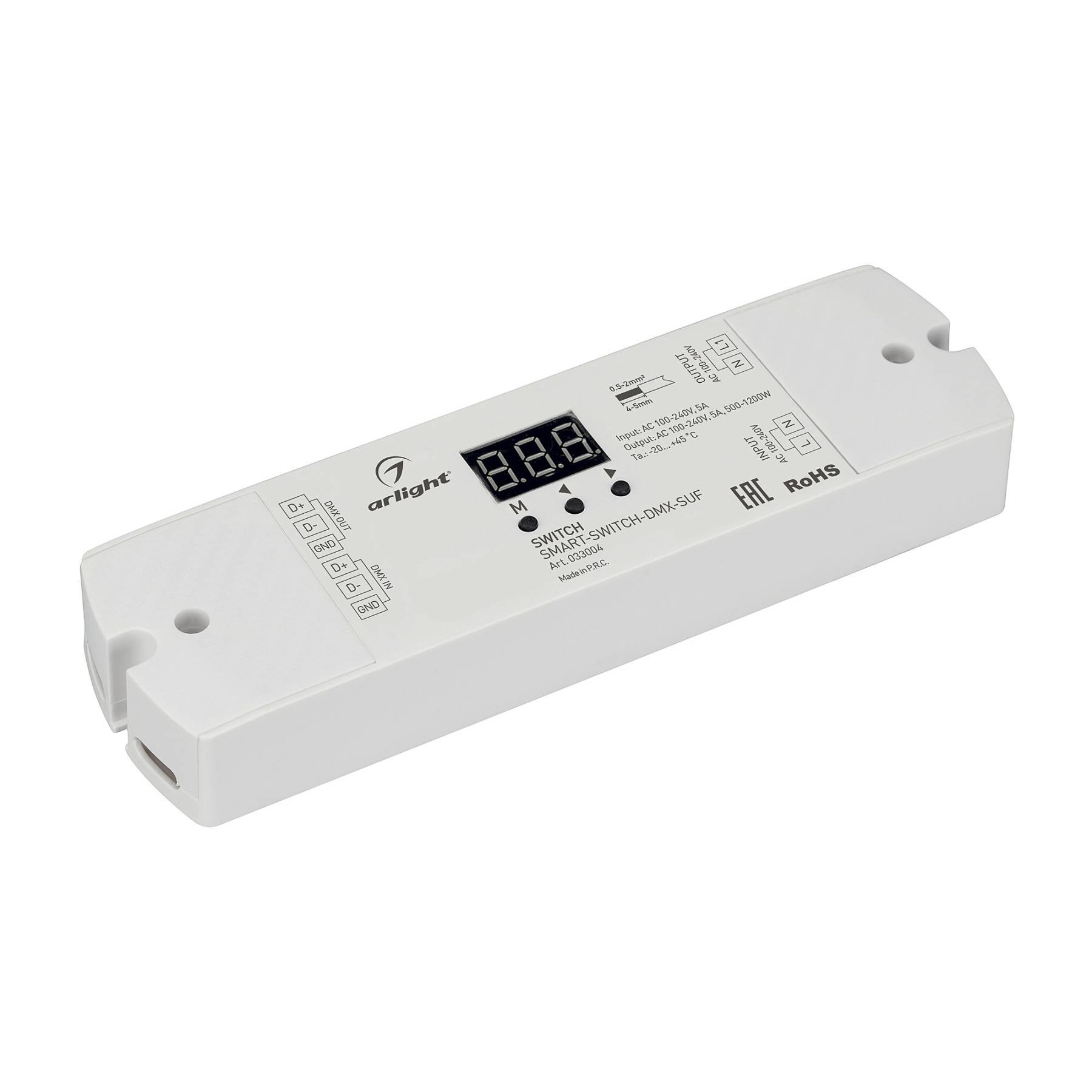 033004 DMX-выключатель для любых видов нагрузки AC 230V, в том числе и гибкого неона Arlight 033004