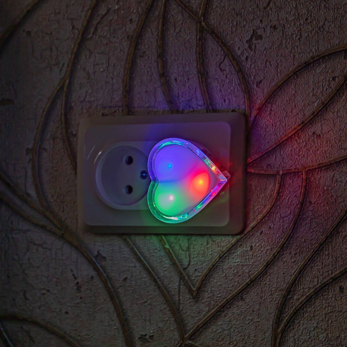 DTL-308-Сердечко/RGB/3LED/0,5W Детский ночник Uniel DTL-308-Сердечко/RGB/3LED/0,5W