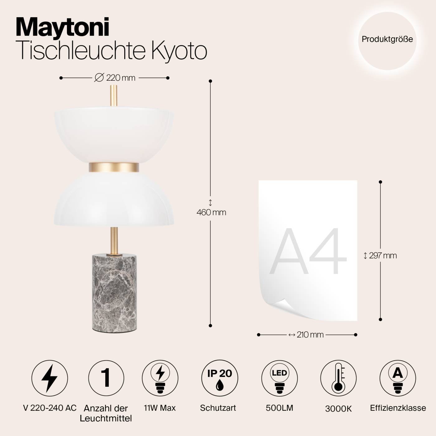 MOD178TL-L11GR3K Настольная лампа Maytoni Kyoto MOD178TL-L11GR3K