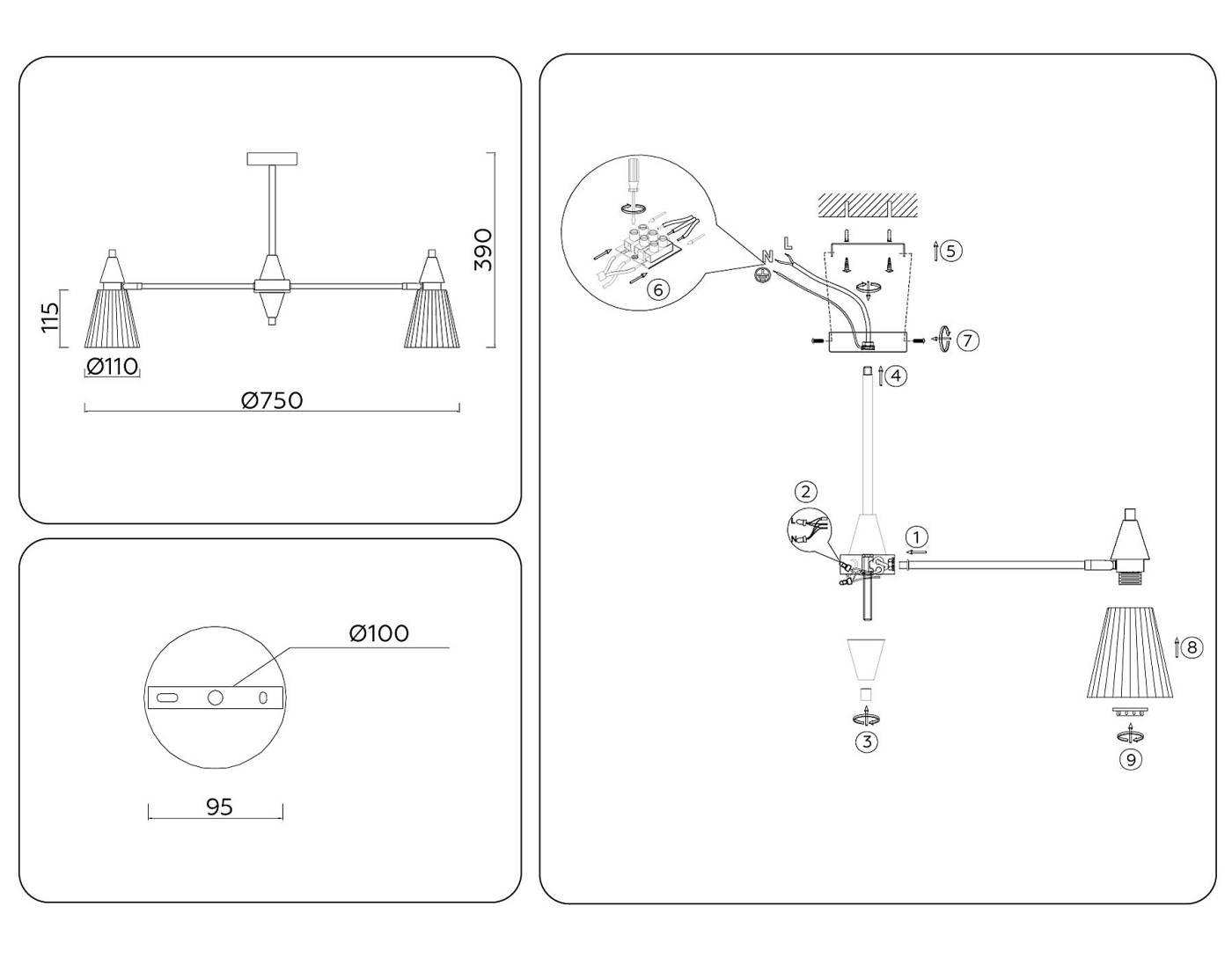 LH58116 Потолочная люстра Ambrella Heigh Light LH58116