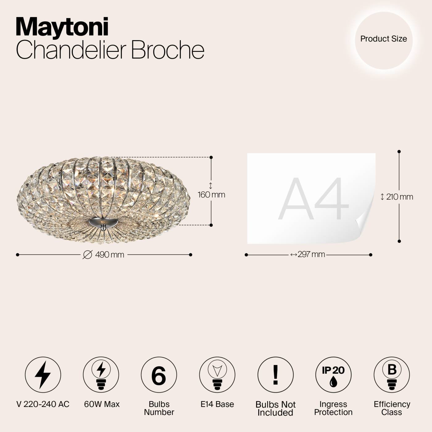 DIA902-06-N Потолочная хрустальная люстра Maytoni Broche DIA902-06-N