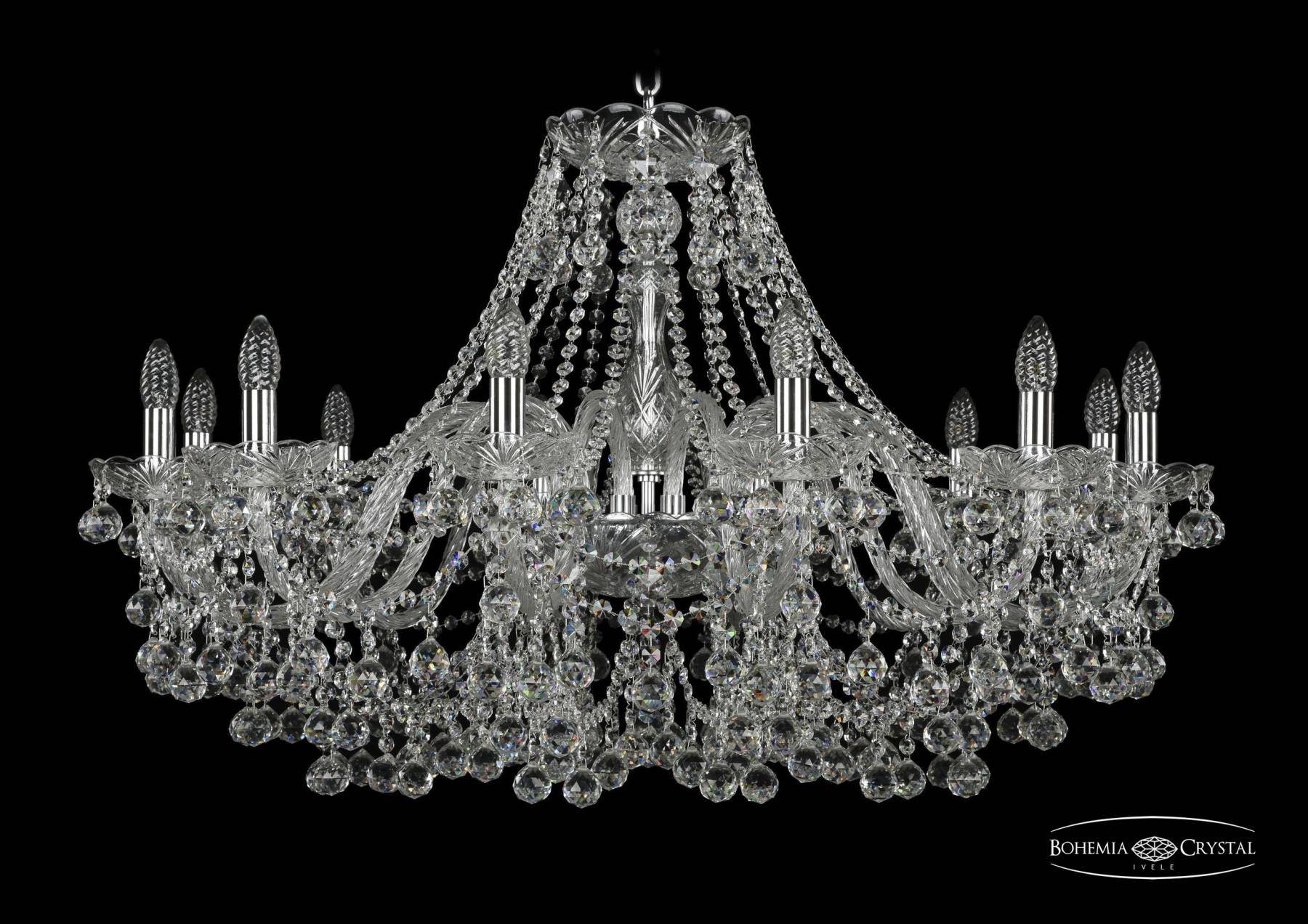 1409/12/360 Ni Подвесная хрустальная люстра 1409 Bohemia 1409/12/360 Ni