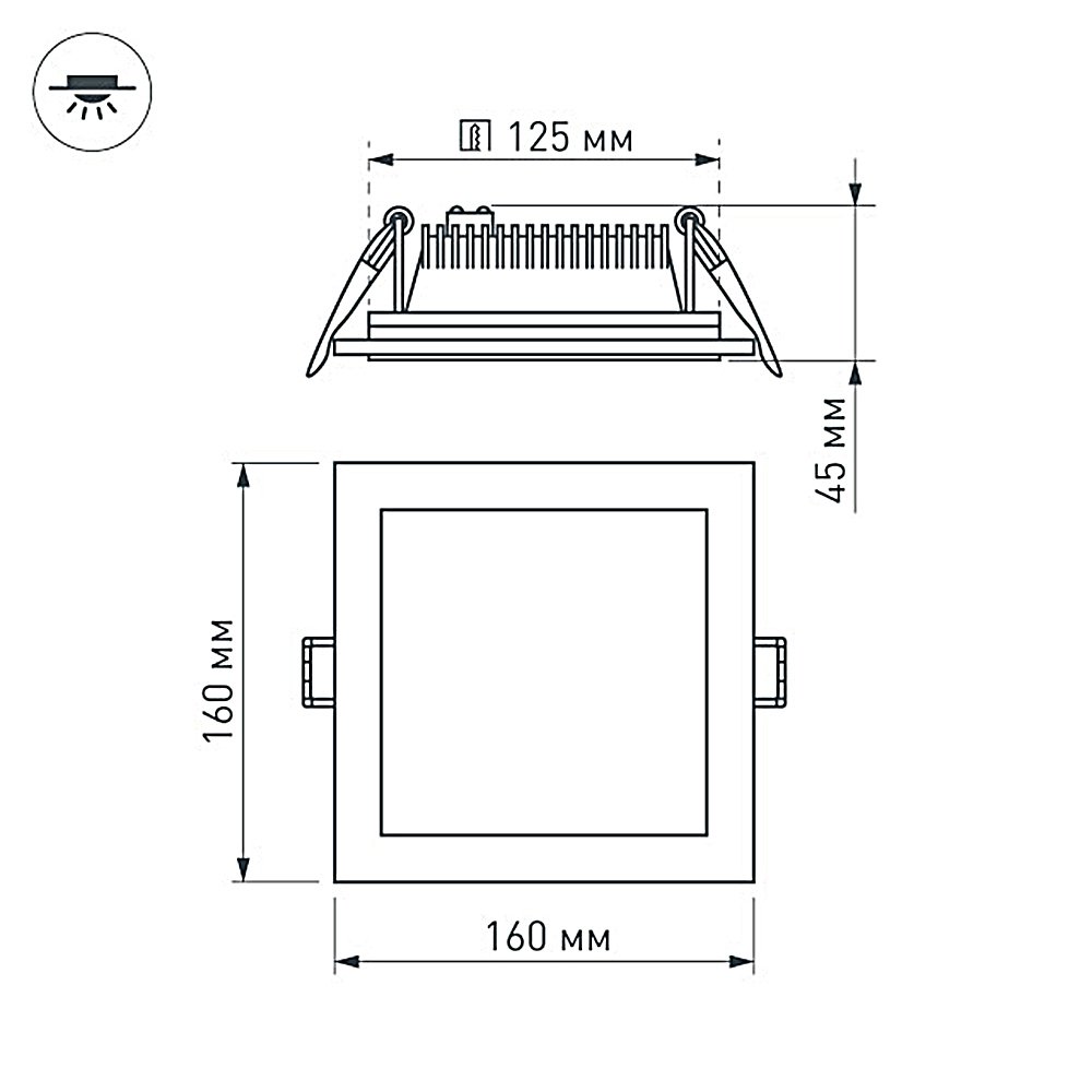 Встраиваемый светильник Arlight Lt Glass 015562