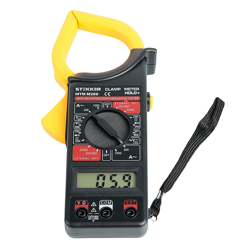 Клещи токоизмерительные, 1999 отсчетов Stekker MTM M266 49996