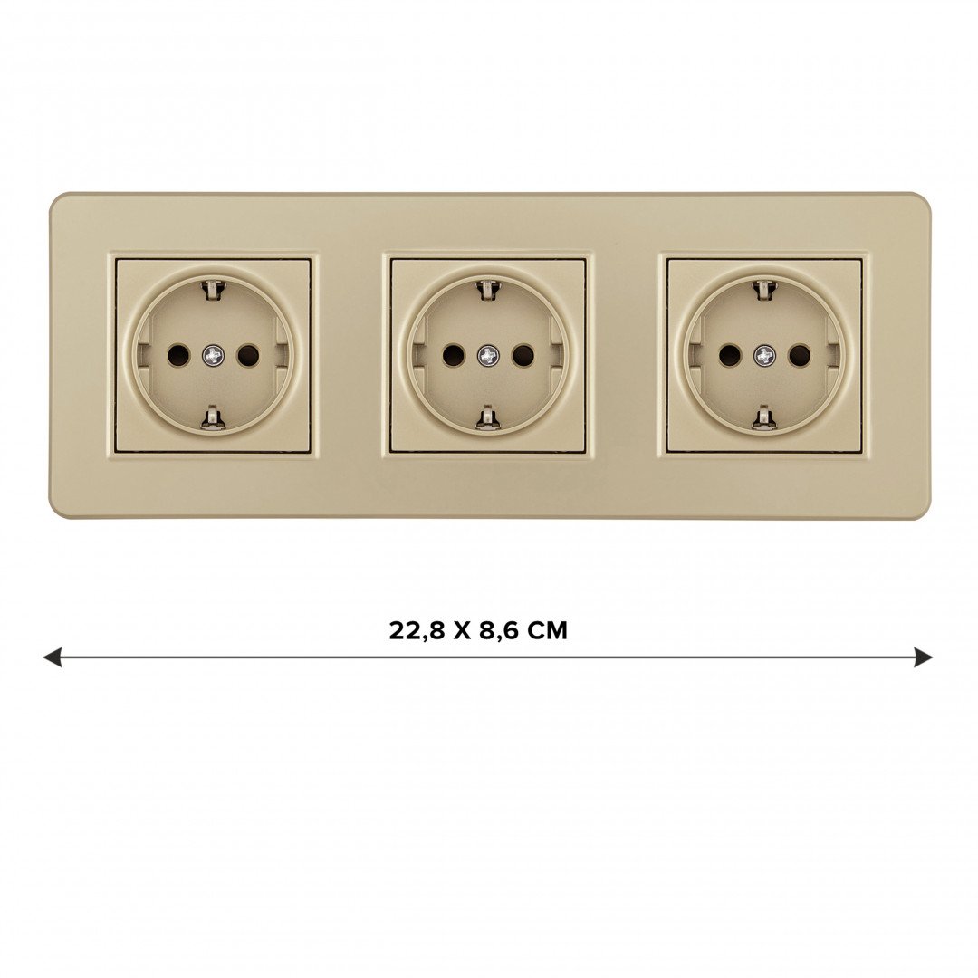 SET16-3-40-1x3 shampan Розетка Arte Milano Set16-3 SET16-3-40-1x3 shampan