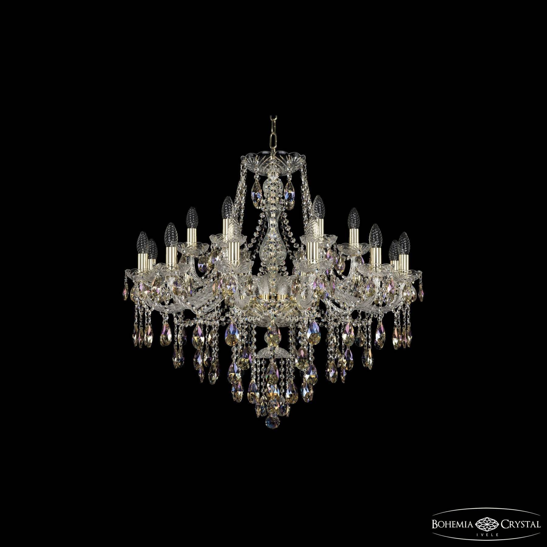 1415/12+6/300 G K801 Подвесная хрустальная люстра 1415 Bohemia 1415/12+6/300 G K801