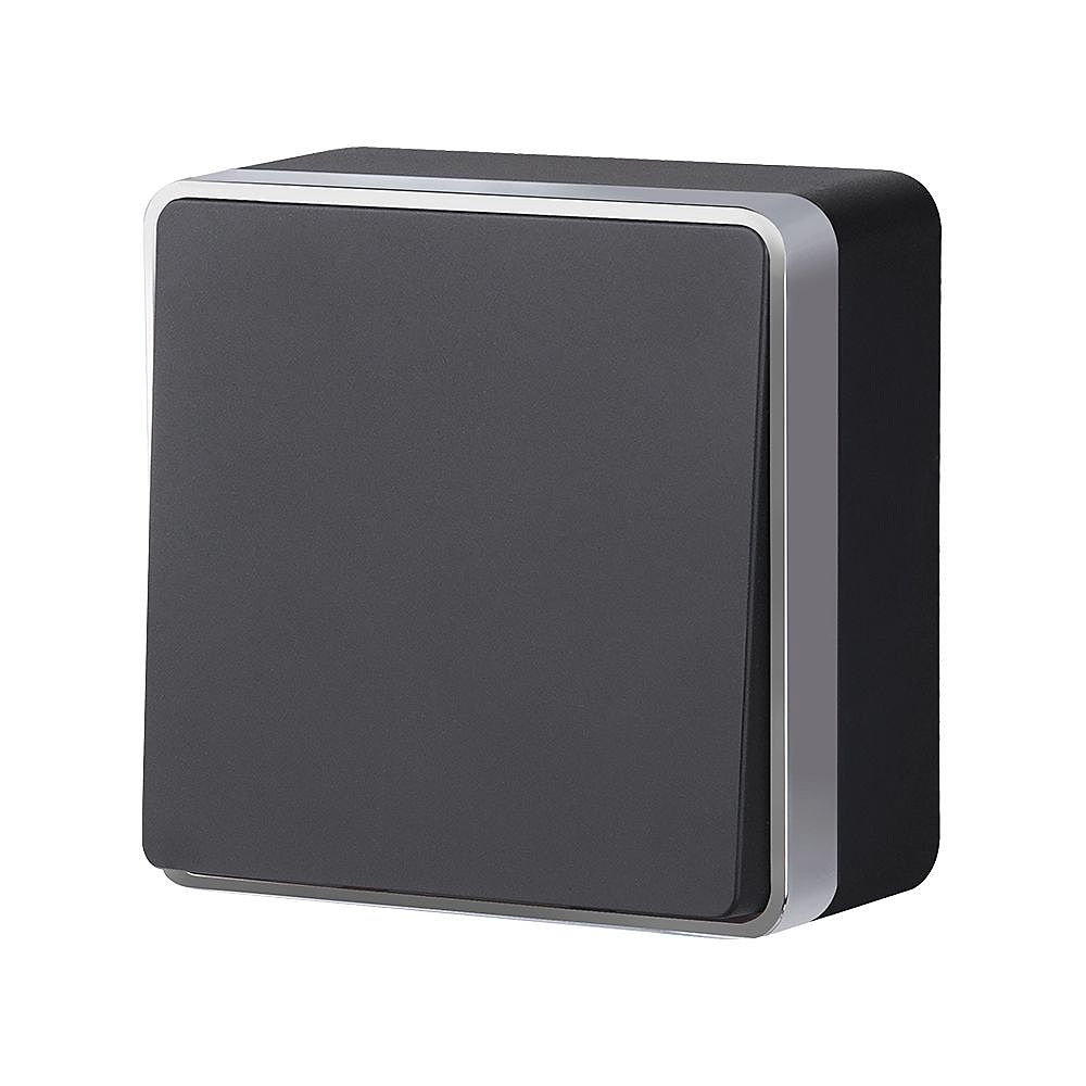 W5012034/ Выключатель одноклавишный проходной Gallant (черный с серебром) Выключатель Werkel W5012034/ Выключатель одноклавишный проходной Gallant (черный с серебром)