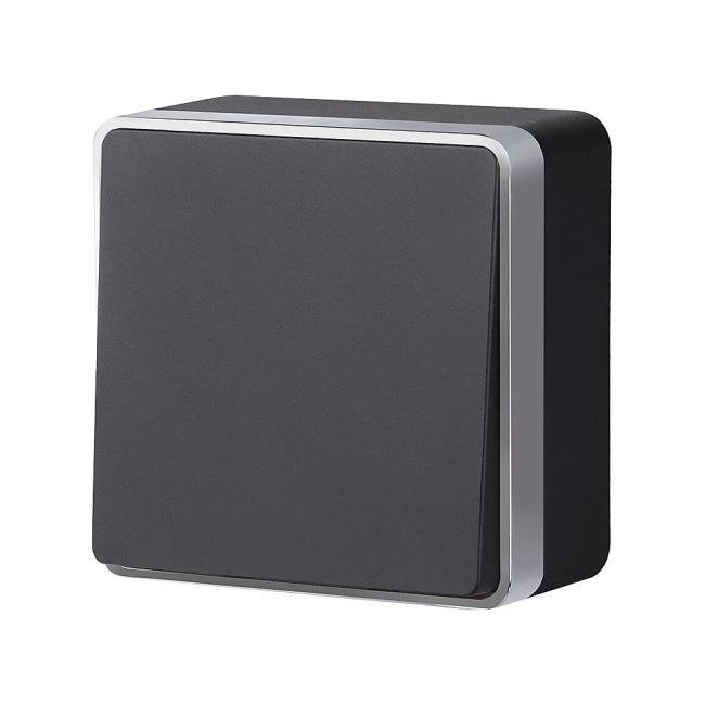 Выключатель Werkel W5012034/ Выключатель одноклавишный проходной Gallant (черный с серебром)