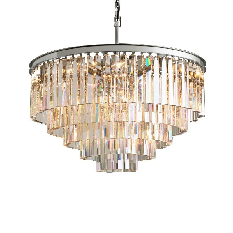 KR0387P-10A chrome/clear Подвесная люстра Delight Collection 1920s Odeon KR0387P-10A chrome/clear