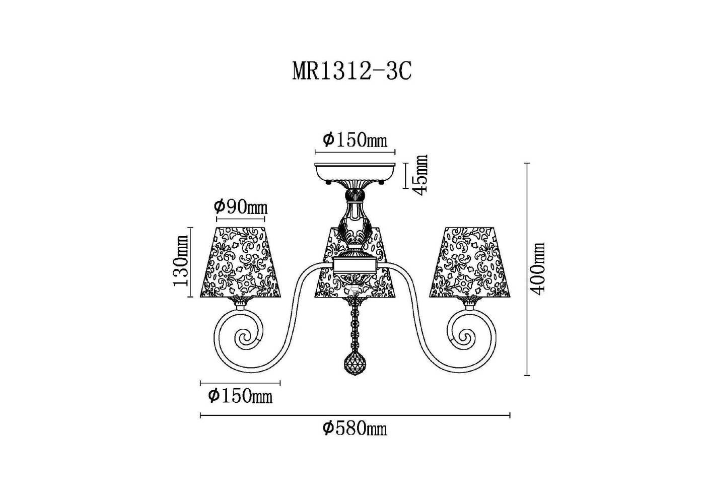 MR1312-3C Потолочная люстра MyFar Luna MR1312-3C