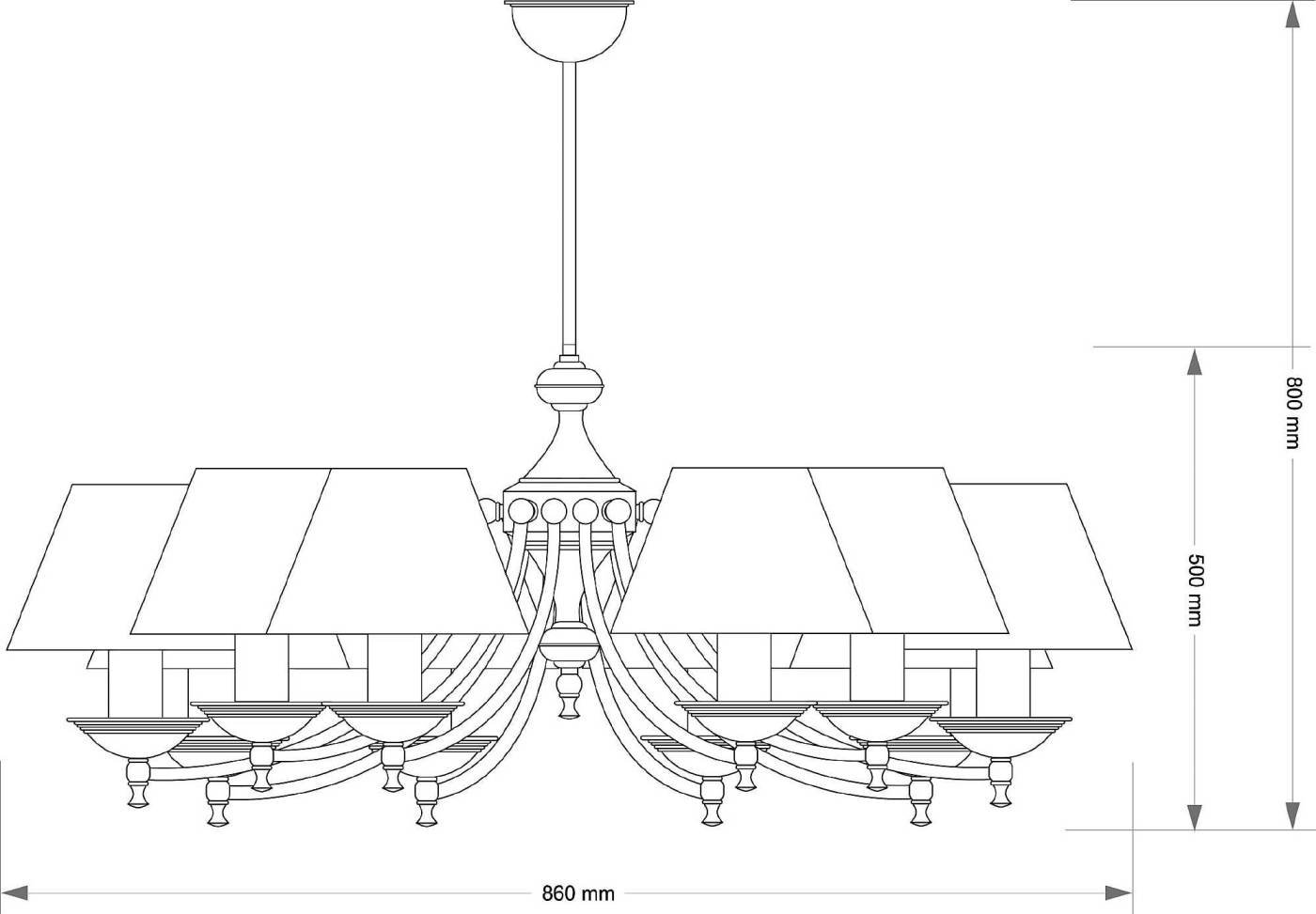 SAN-ZW-10(P/A)CR Люстра на штанге Kutek San Marino Aba?ur SAN-ZW-10(P/A)CR