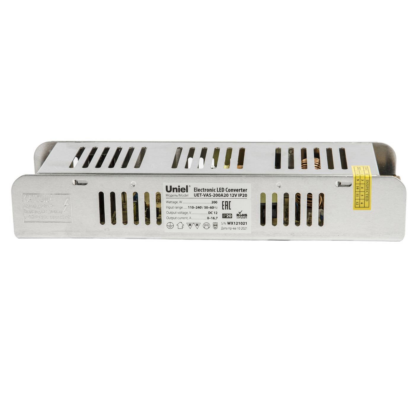 Драйвер для LED ленты Uniel UET-VAS-200A20 12V IP20