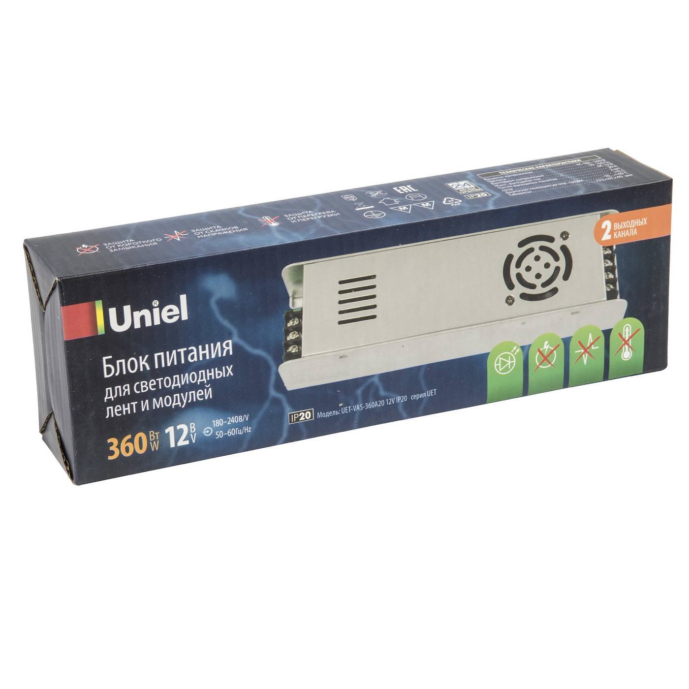 Драйвер для LED ленты Uniel UET-VAS-360A20 12V IP20