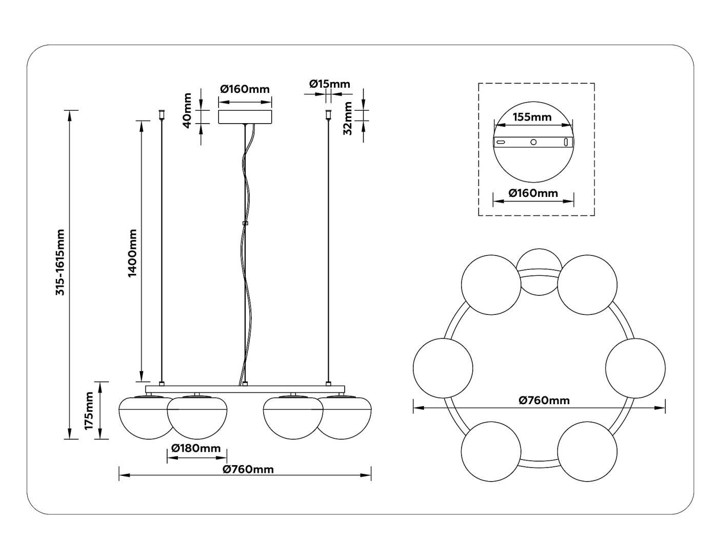Подвесная люстра Ambrella Modern LH12003