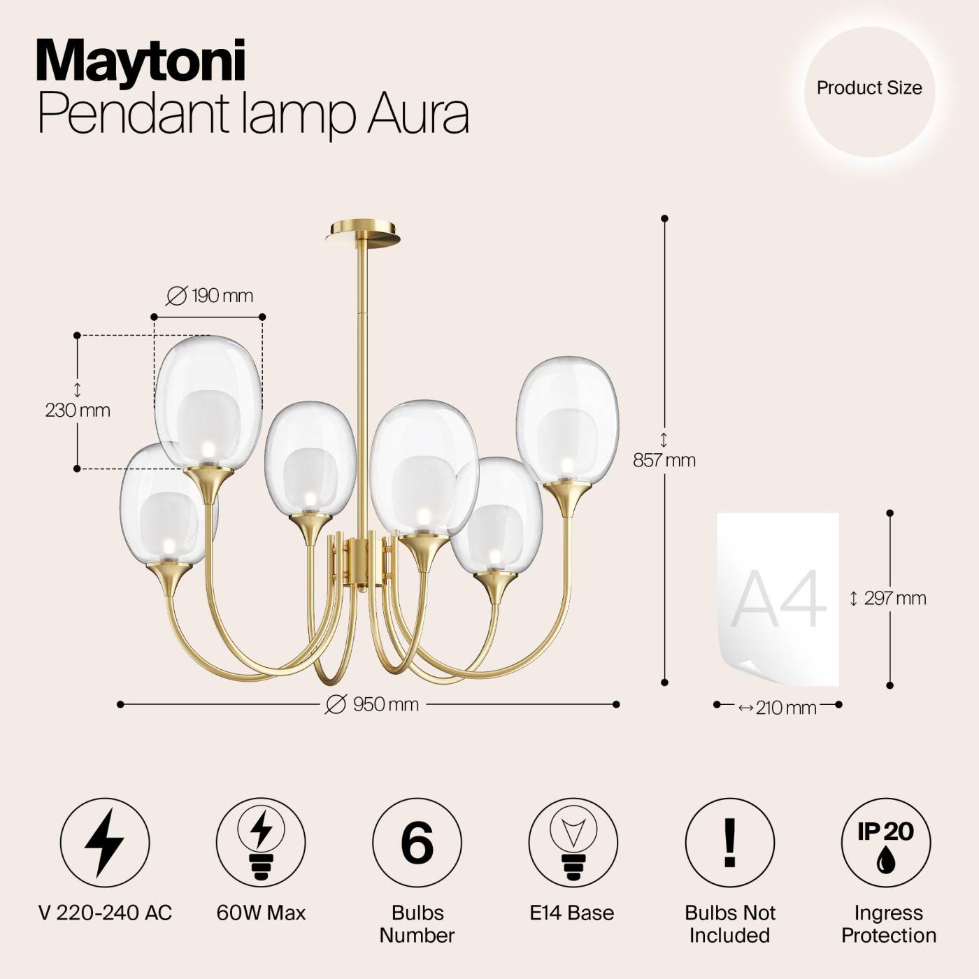 MOD016PL-06BS Потолочная люстра Maytoni Aura MOD016PL-06BS
