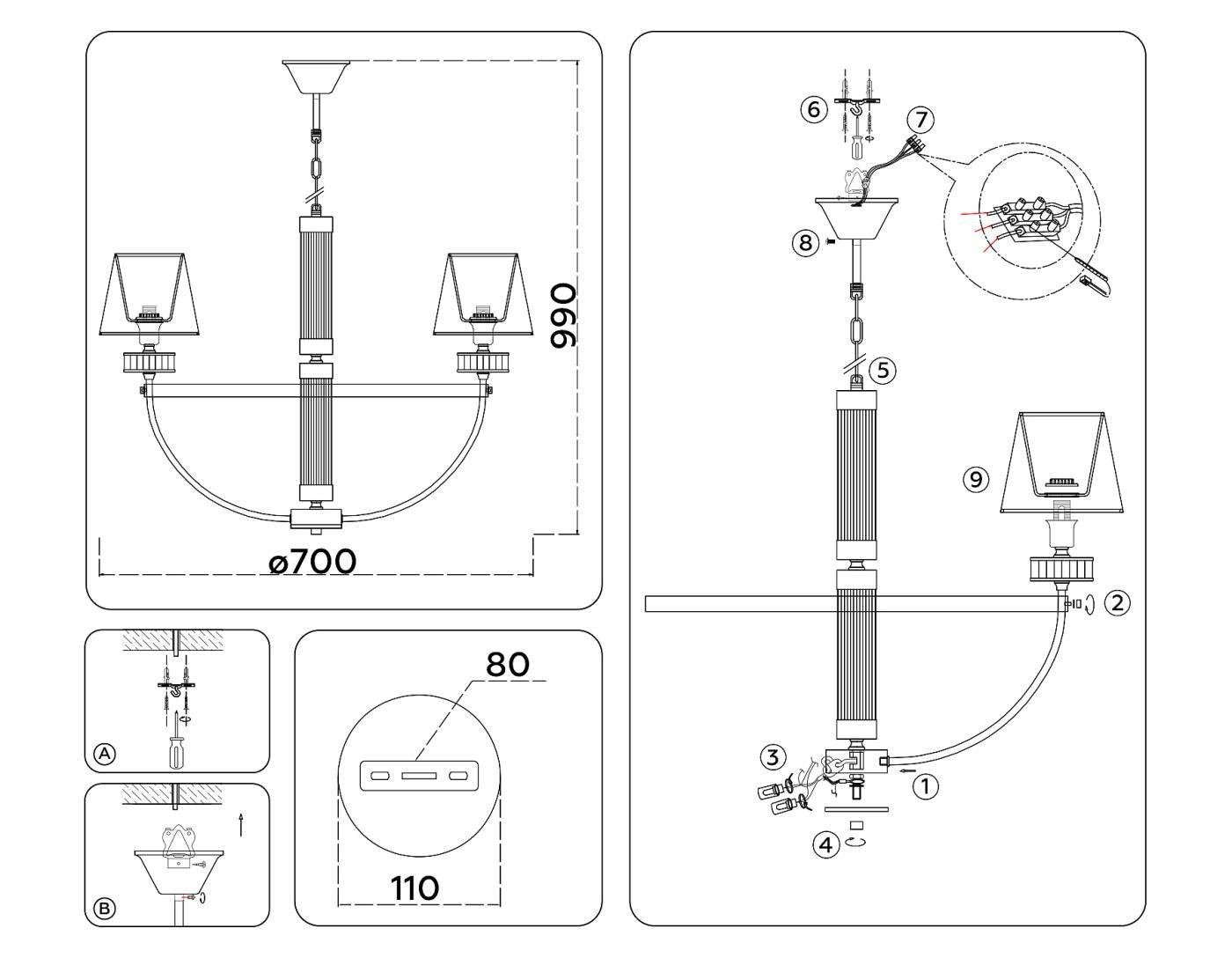 Подвесная люстра Ambrella Classic LH71251