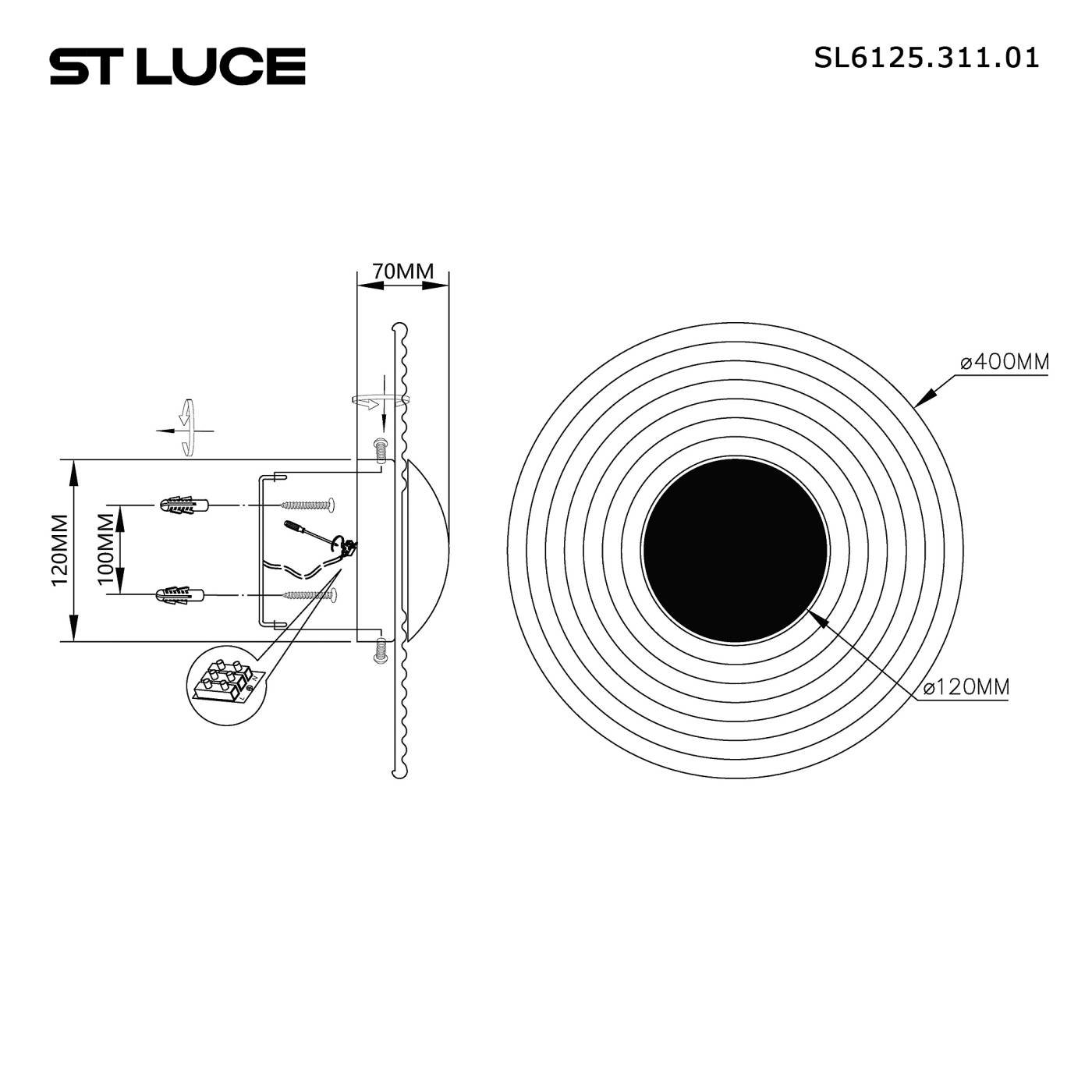 SL6125.311.01 Настенный светильник ST Luce Moon SL6125.311.01