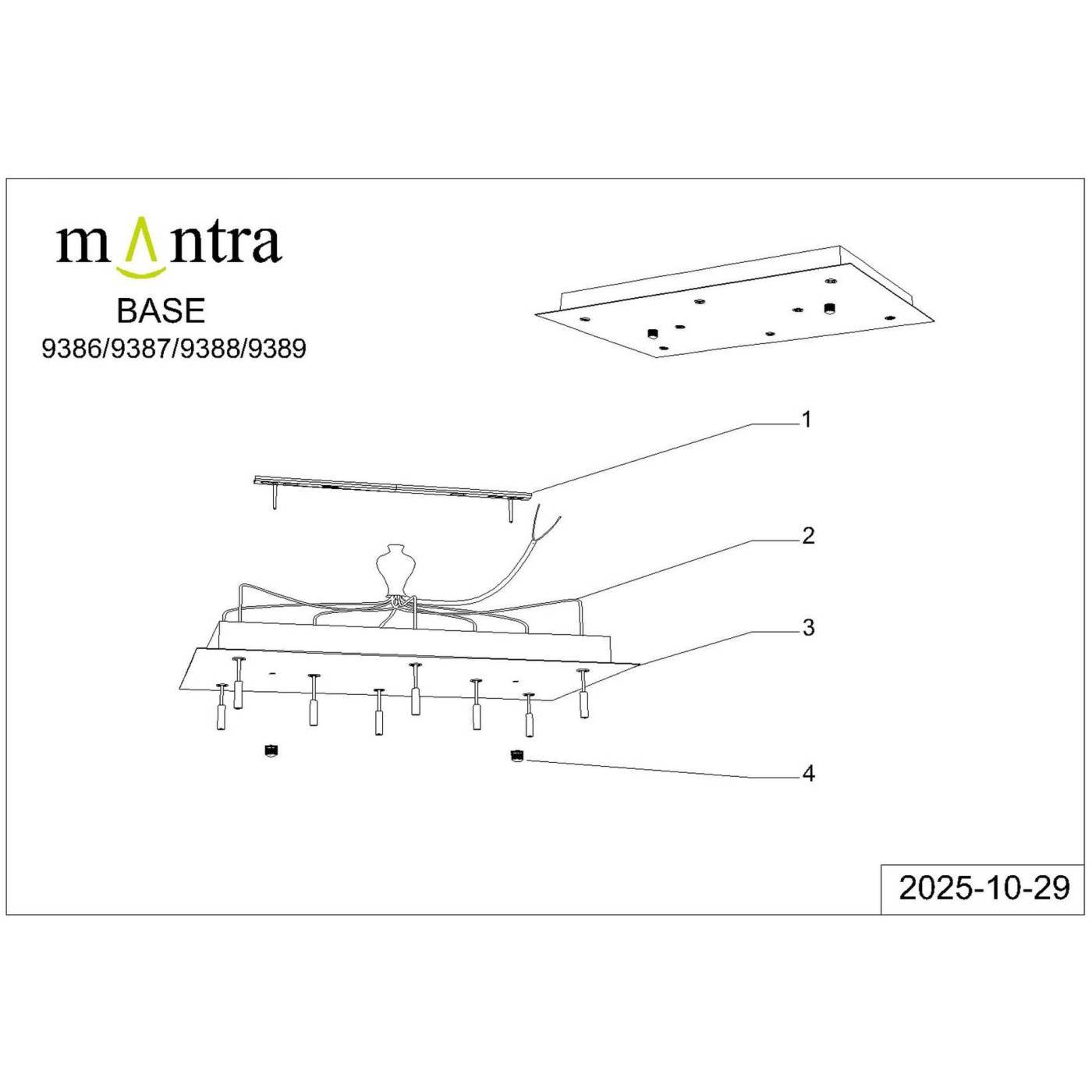 9386 9386 Основание потолочное 8L MODULAR LIGHT FLORONES