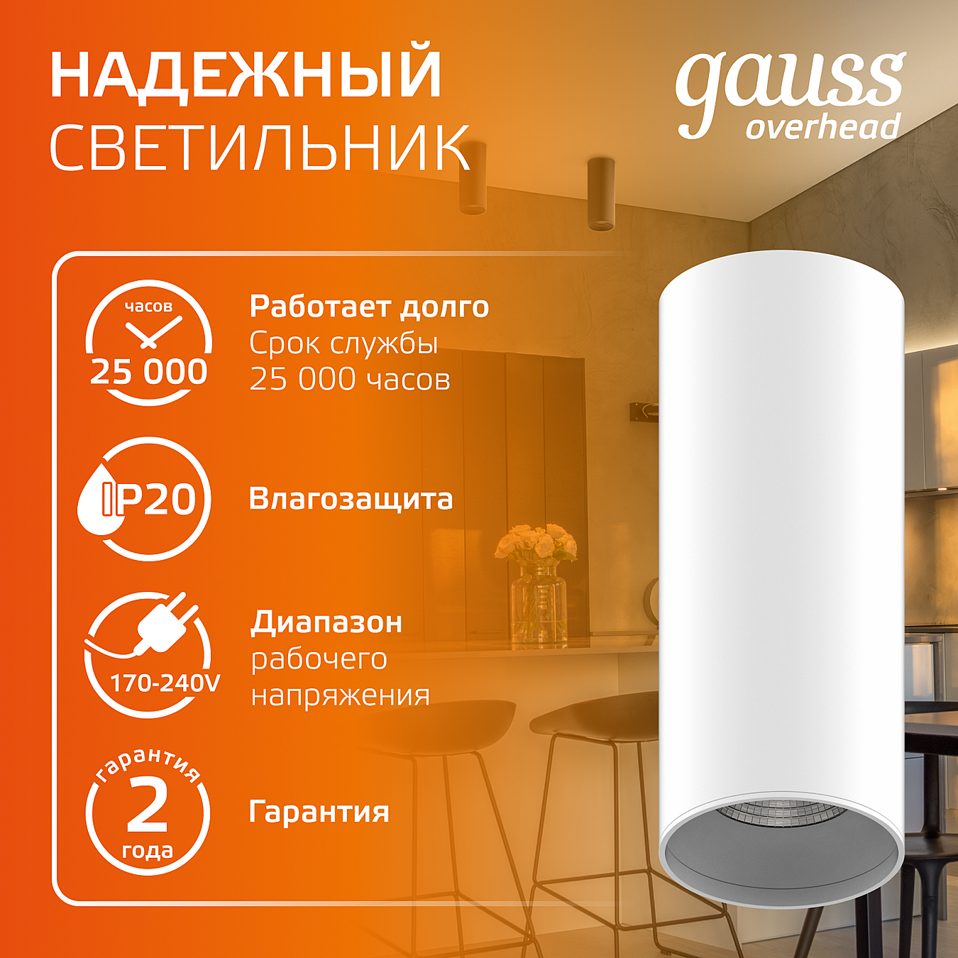 Накладной светильник Gauss HD031