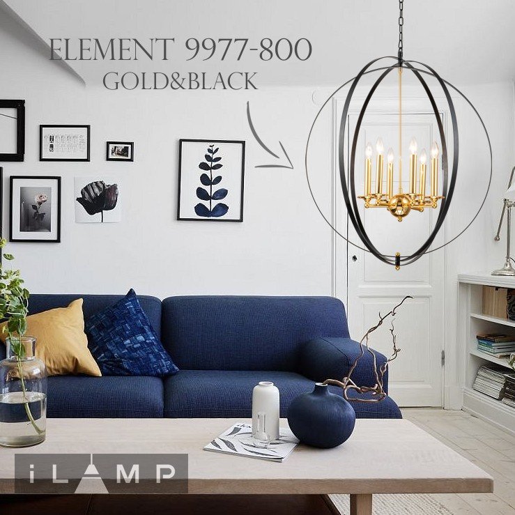 9977-800 GL+BK Люстра подвесная Element iLamp 9977-800 GL+BK
