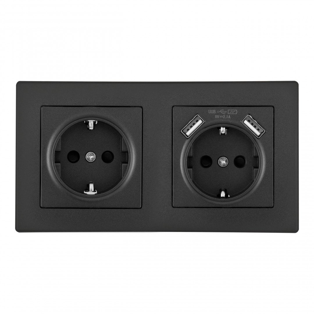 SET06-2-47-1-40-1 black Розетка Arte Milano Set06-2 SET06-2-47-1-40-1 black