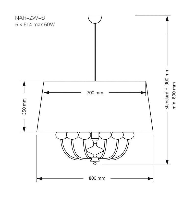 Потолочная люстра Kutek Narni NAR-ZW-6(CZ)