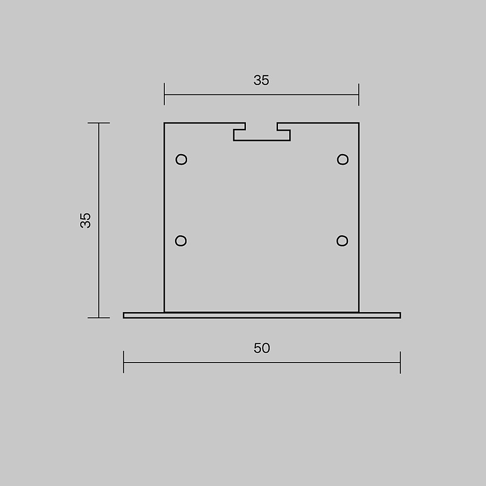 Комплект заглушек (для профиля 50х35) 2 шт., Maytoni Встраиваемый с накладным фланцем профиль 642034