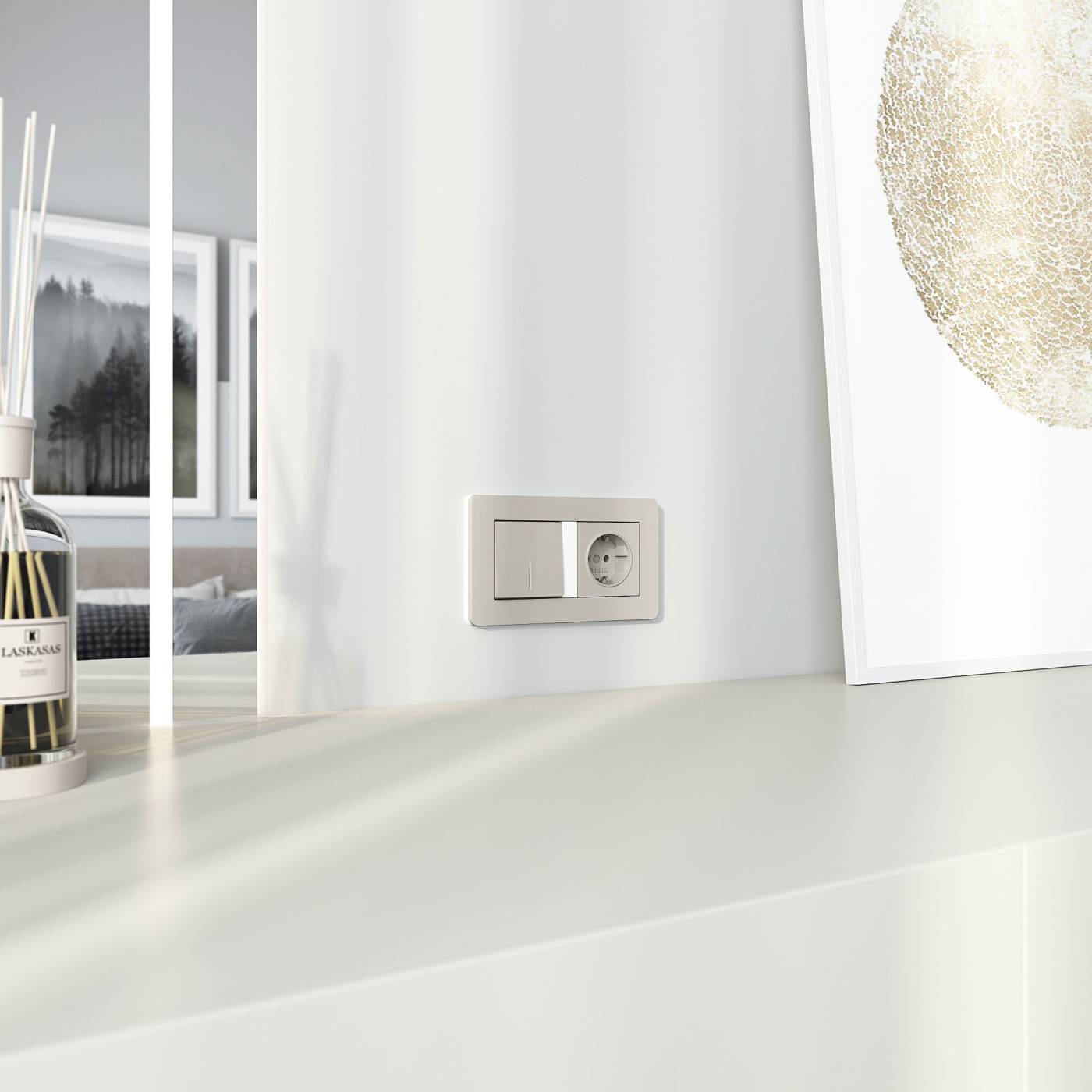 Выключатель Werkel W1210104/ Выключатель одноклавишный с подсветкой (дымчатый)