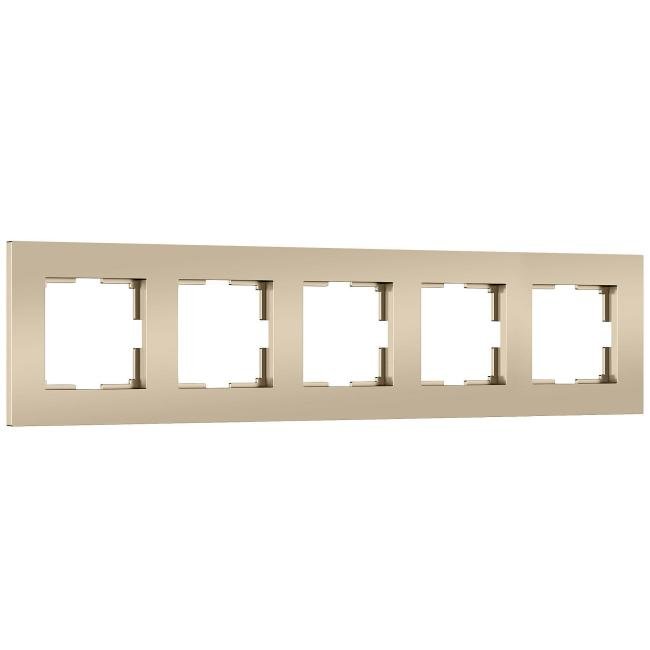 Рамка Werkel W0052911/ Рамка на 5 постов Slab (шампань софт)
