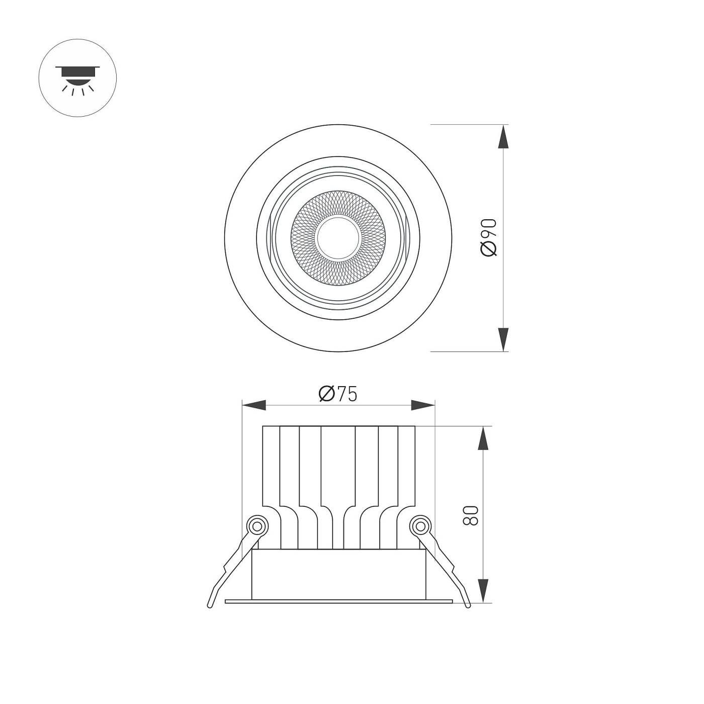 Встраиваемый светильник Arlight Vortex 057951