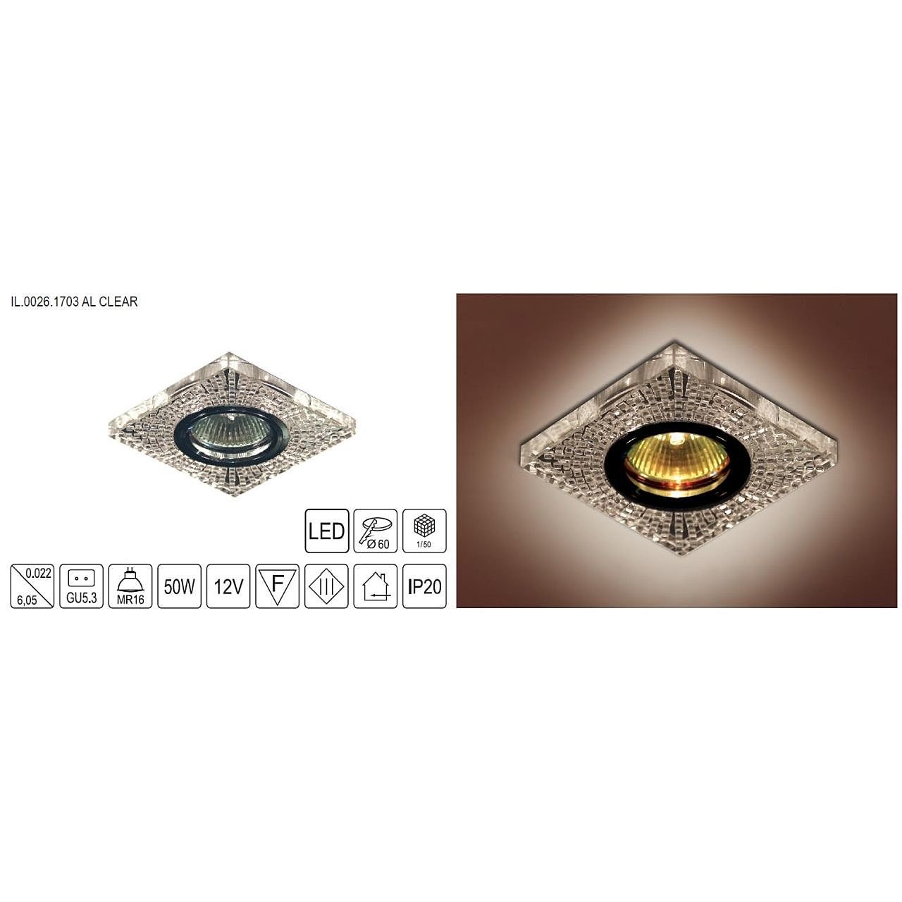 Встраиваемый светильник IMEX Il.0026.15-17 IL.0026.1703