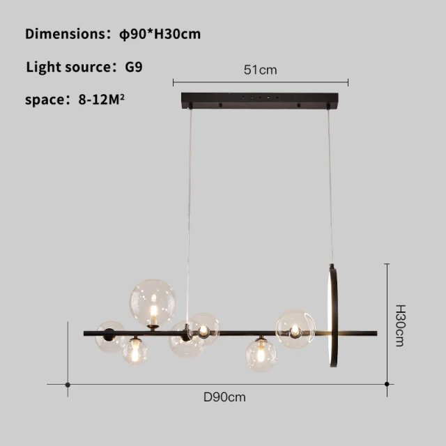 KG1233P-7 black/clear Подвесная люстра Delight Collection Art Deco Bubble KG1233P-7 black/clear
