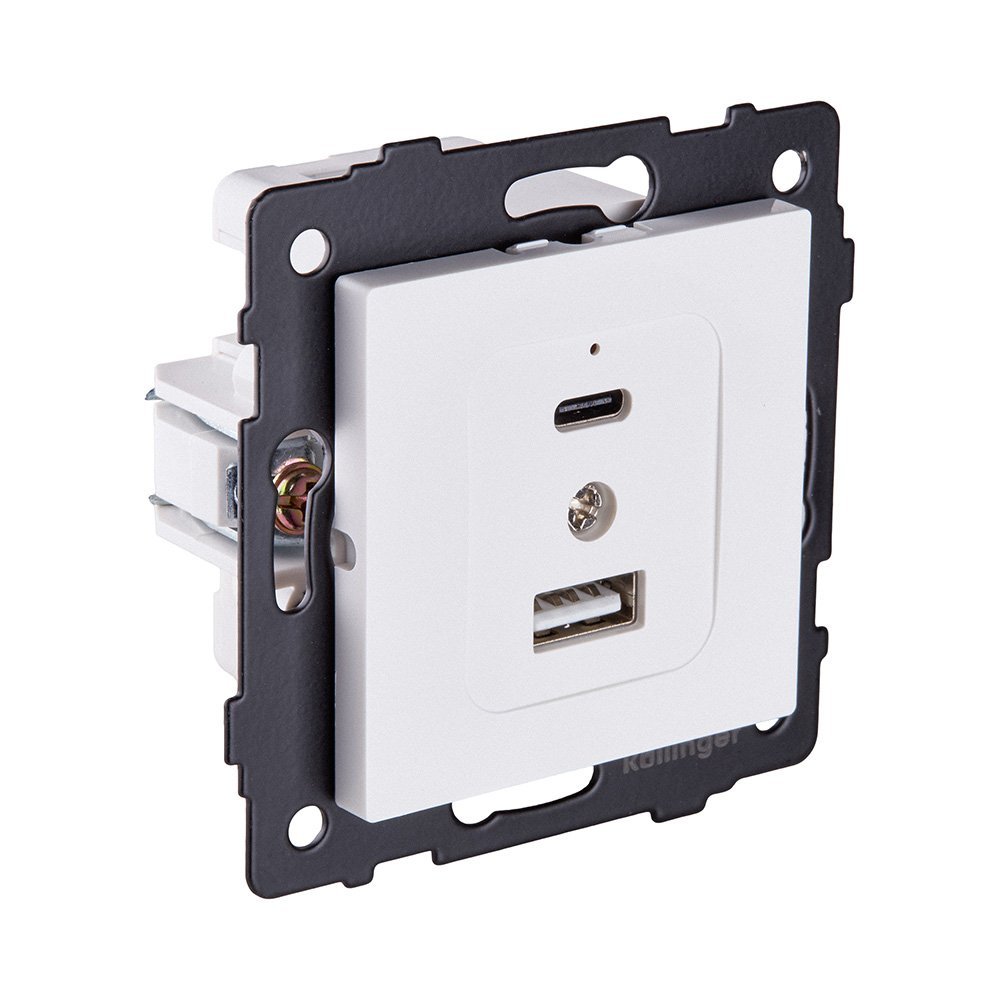 Розетка USB A+C 20W, белый матовый Kollinger REA-037WM для Aspekt, Eleganz, Reflex
