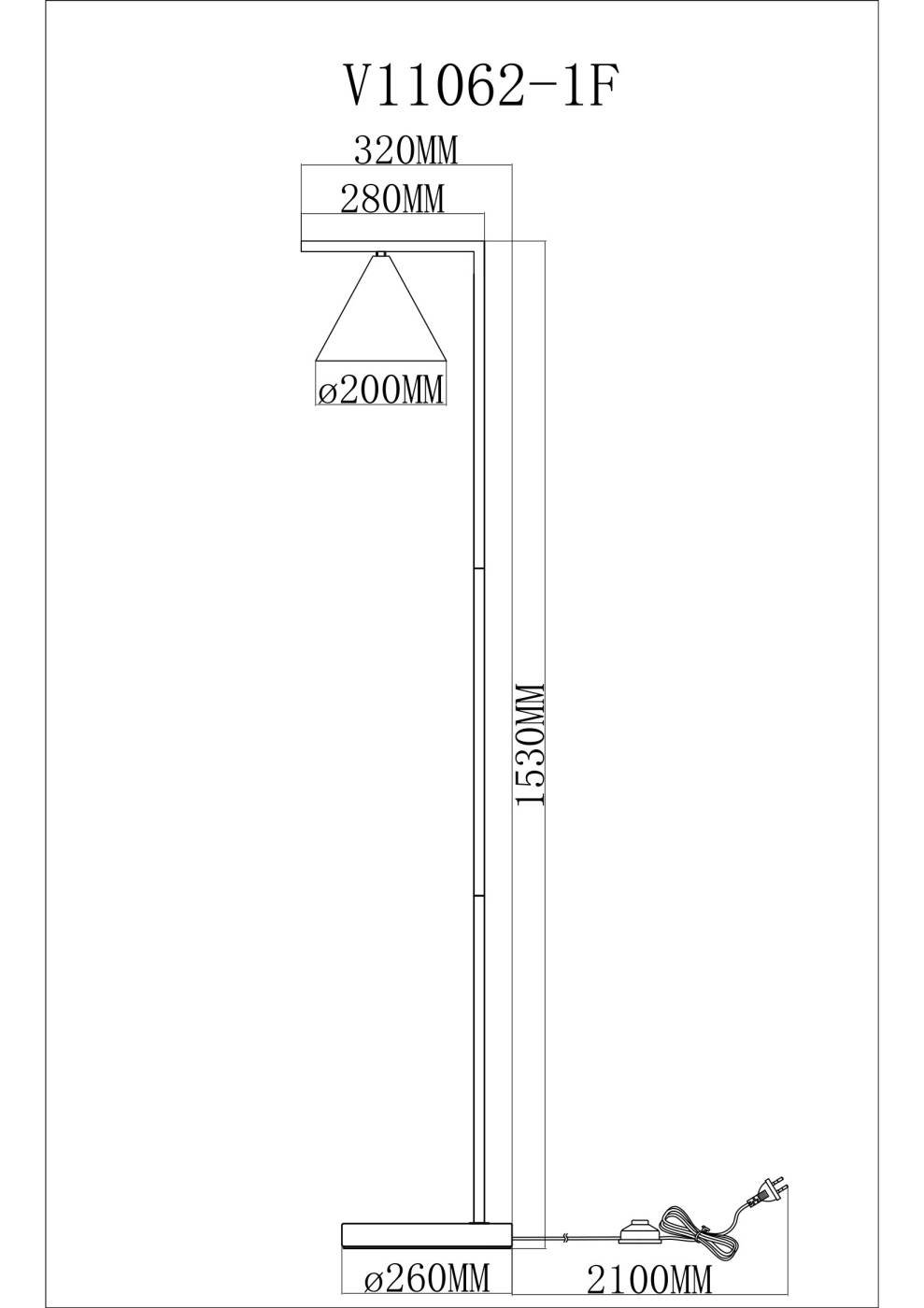 V11593-1F Торшер Moderli Omaha V11593-1F