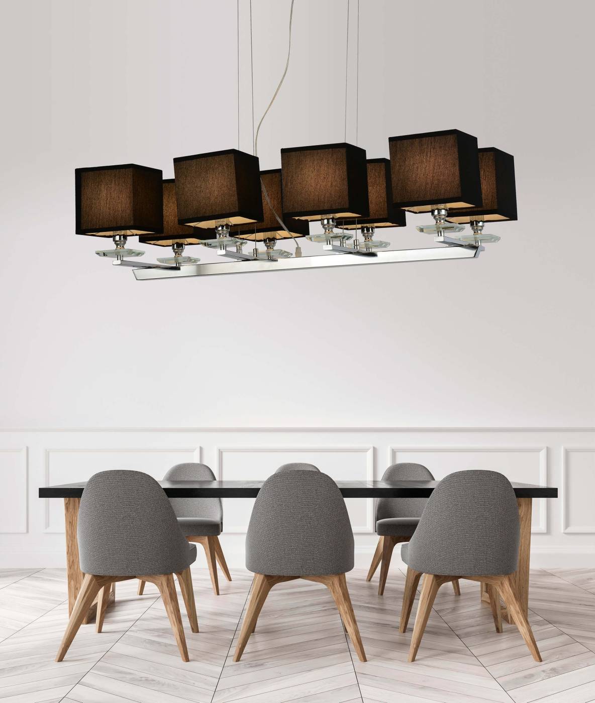 LDP 1248-8 BK Подвесная люстра Lumina Deco LDP 1248-8 BK