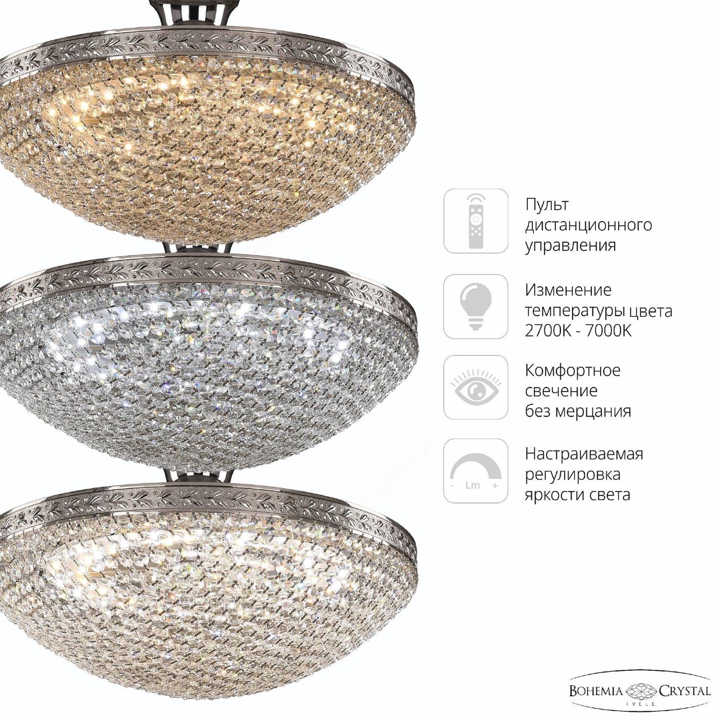 19321/45IV/LED-DIM Ni Потолочная люстра Bohemia 1932 19321/45IV/LED-DIM Ni