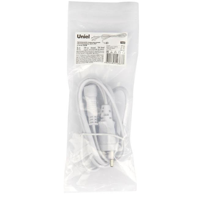 UCX-PT2/Y90-120 WHITE 1 STICKER Сетевой шнур Uniel UCX-PT2/Y90-120 WHITE 1 STICKER