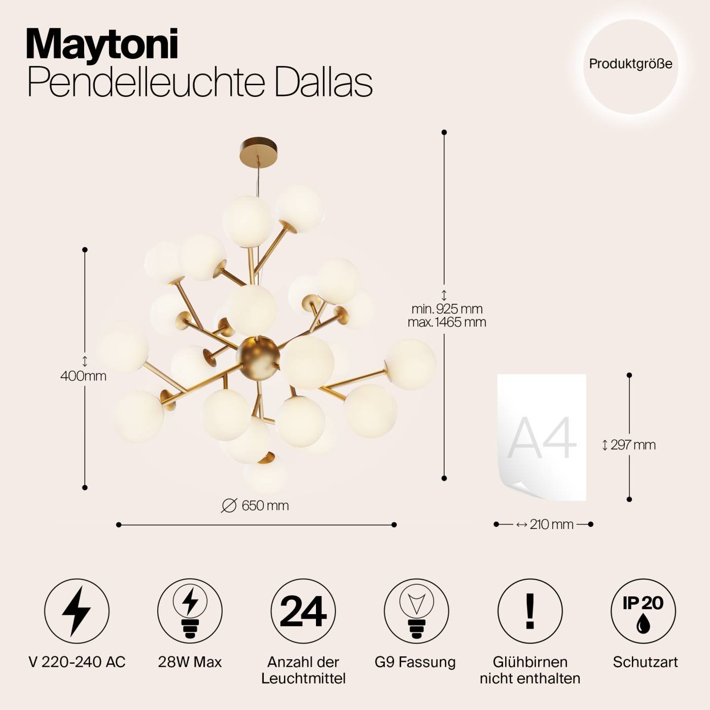 Подвесная люстра Maytoni Dallas MOD545PL-24BS