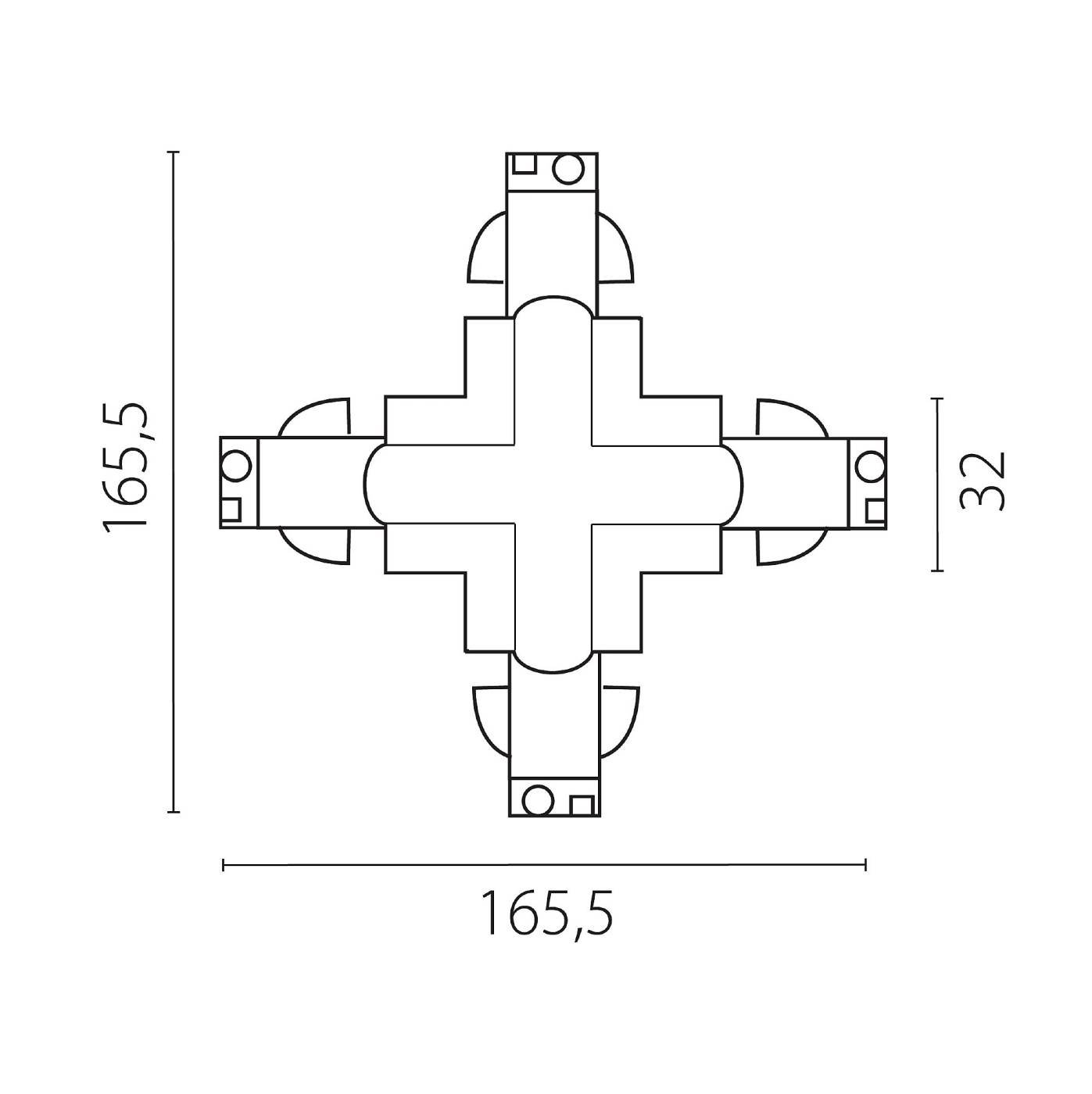 504146-FR Коннектор для шинопровода Lightstar Quattro 504146-FR